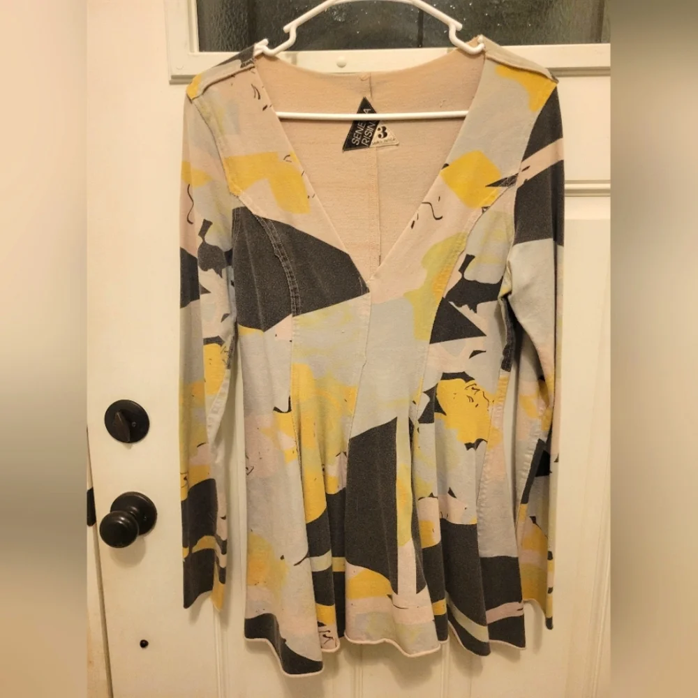 Seneca Rising Cream and Blue Tunic - Picture 1 of 3